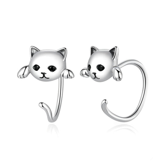 Cat S925 Sterling Silver Earrings