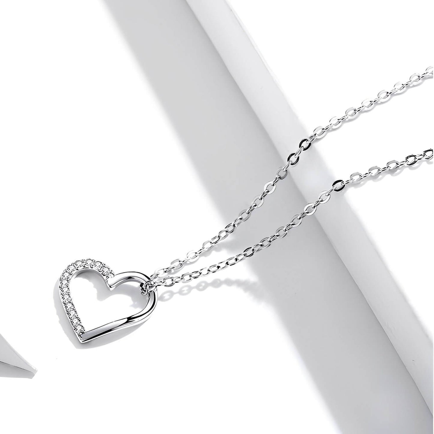 Hollow Heart 925 Sterling Silver Necklace