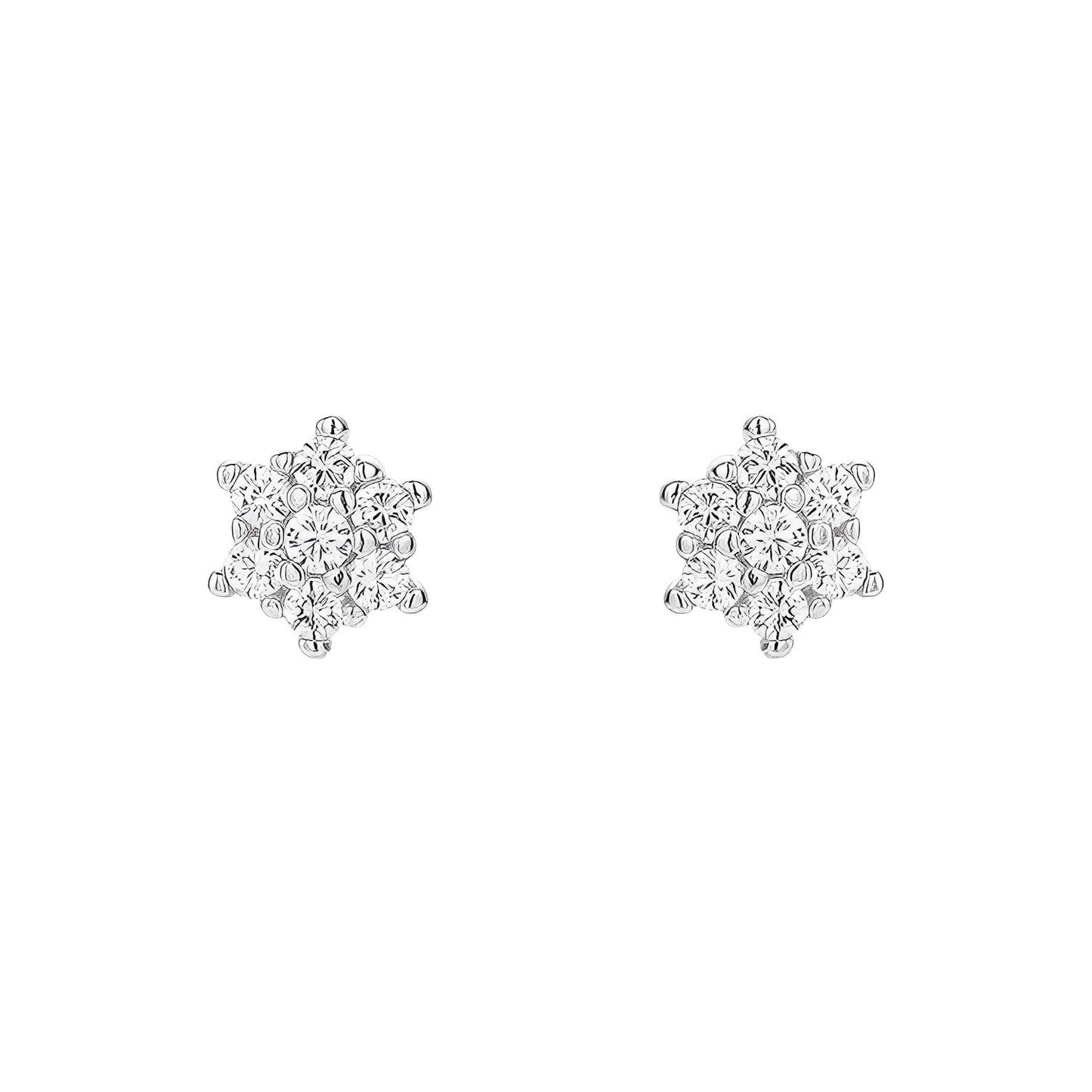Snowflake S925 Silver Women Earrings - Deutin