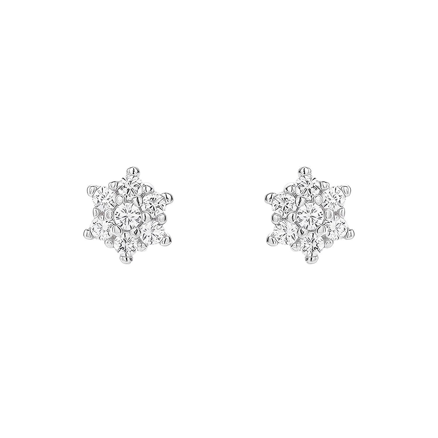 Snowflake S925 Silver Women Earrings - Deutin